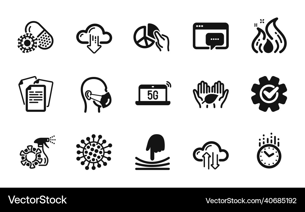 Set of documents elastic and 5g notebook Vector Image