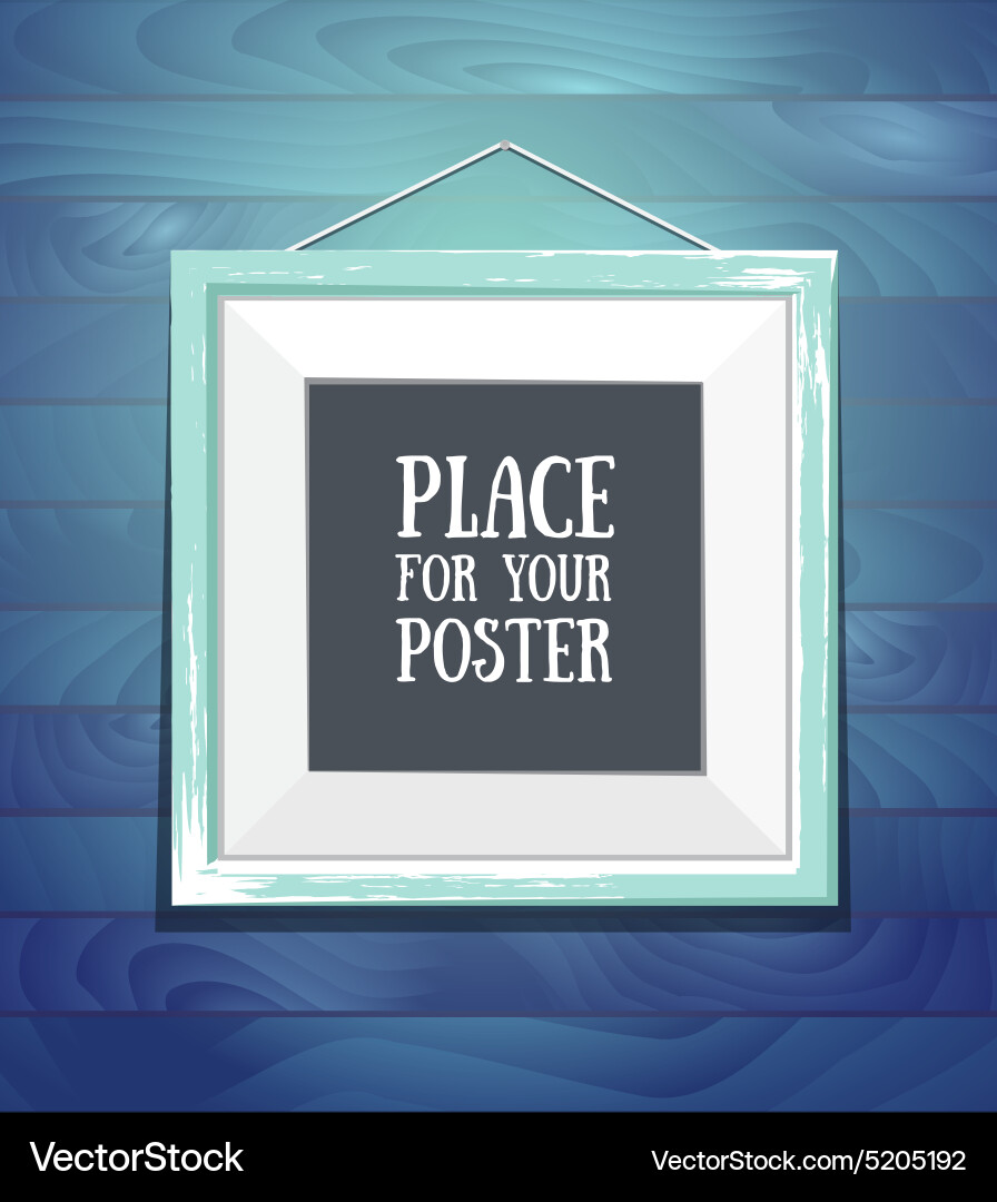Template of square frame with poster placed vector image