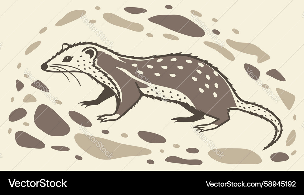 Unique marsupial with abstract spot patterns Vector Image
