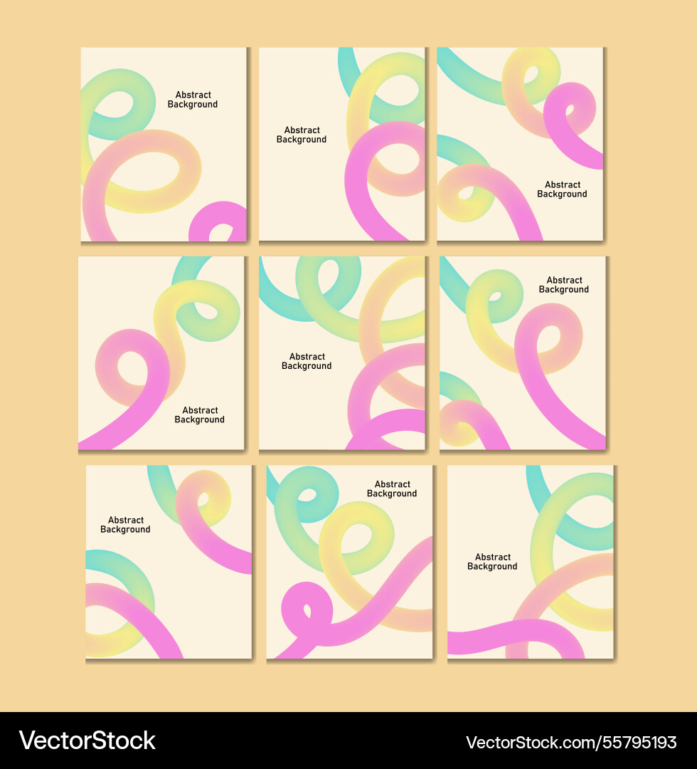 Abstract 3d gradient fluid lines backgrounds vector image
