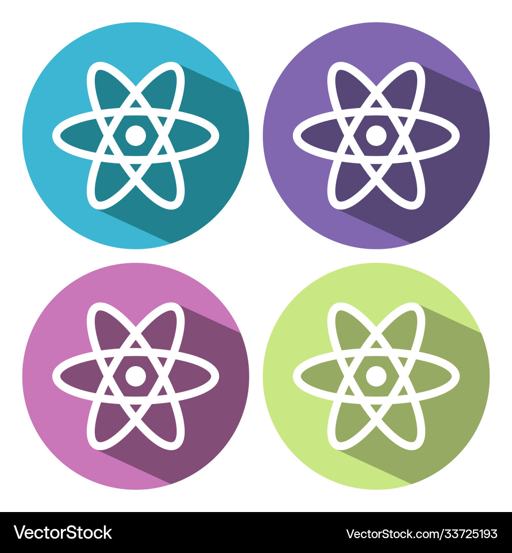Atom sign icon part symbol circle buttons Atom sign icon part symbol circle buttons vector image