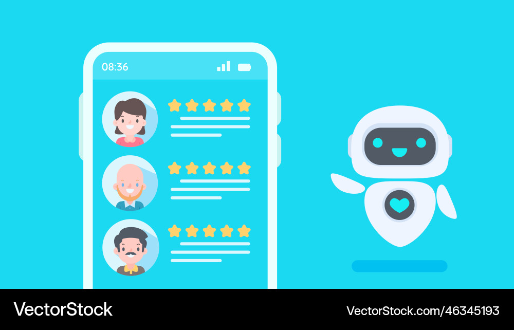 Auto reply system with intelligent robots provide Auto reply system with intelligent robots provide vector image