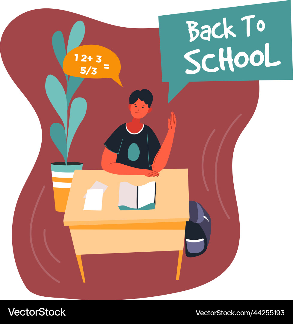 Back to school pupil solving problems in class Back to school pupil solving problems in class vector image