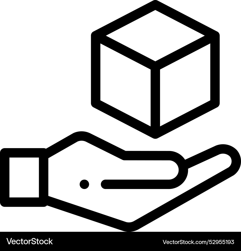 Cube icon thin linear style design isolated Cube icon thin linear style design isolated vector image