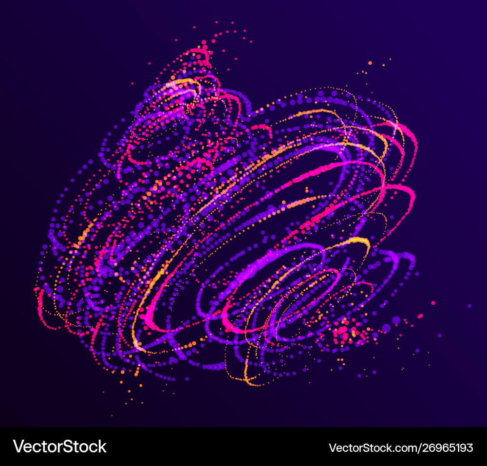 Dots particles flowing vortex abstract background Vector Image