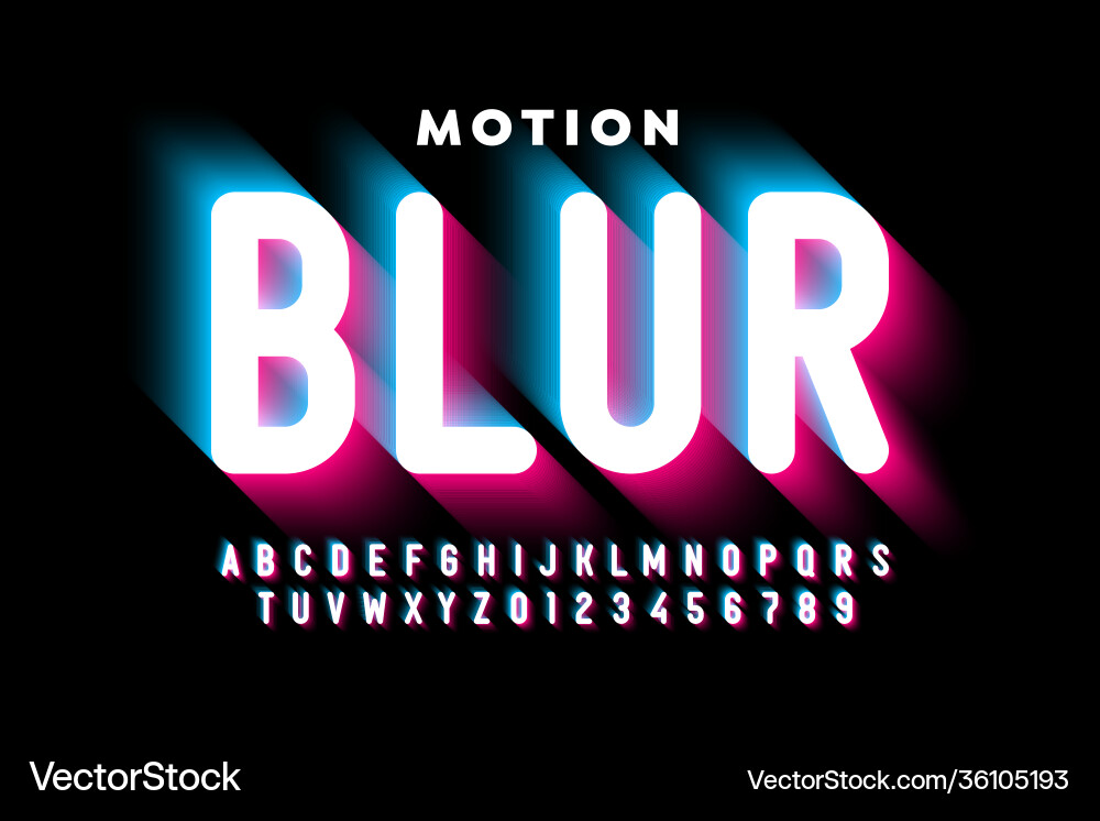 Dynamic Motion Font - Blurred Effect Vector Image