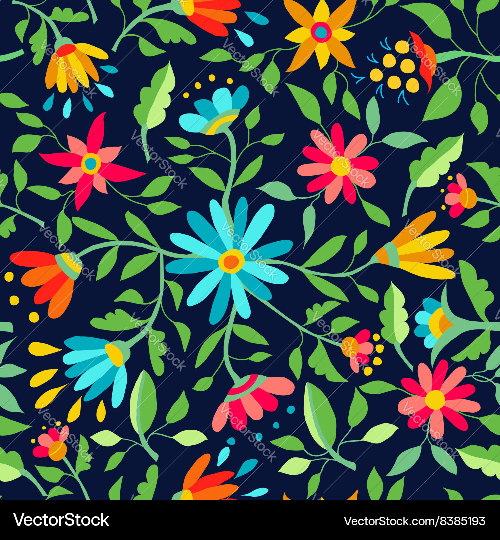 Floral Spring Daisy Pattern vector image