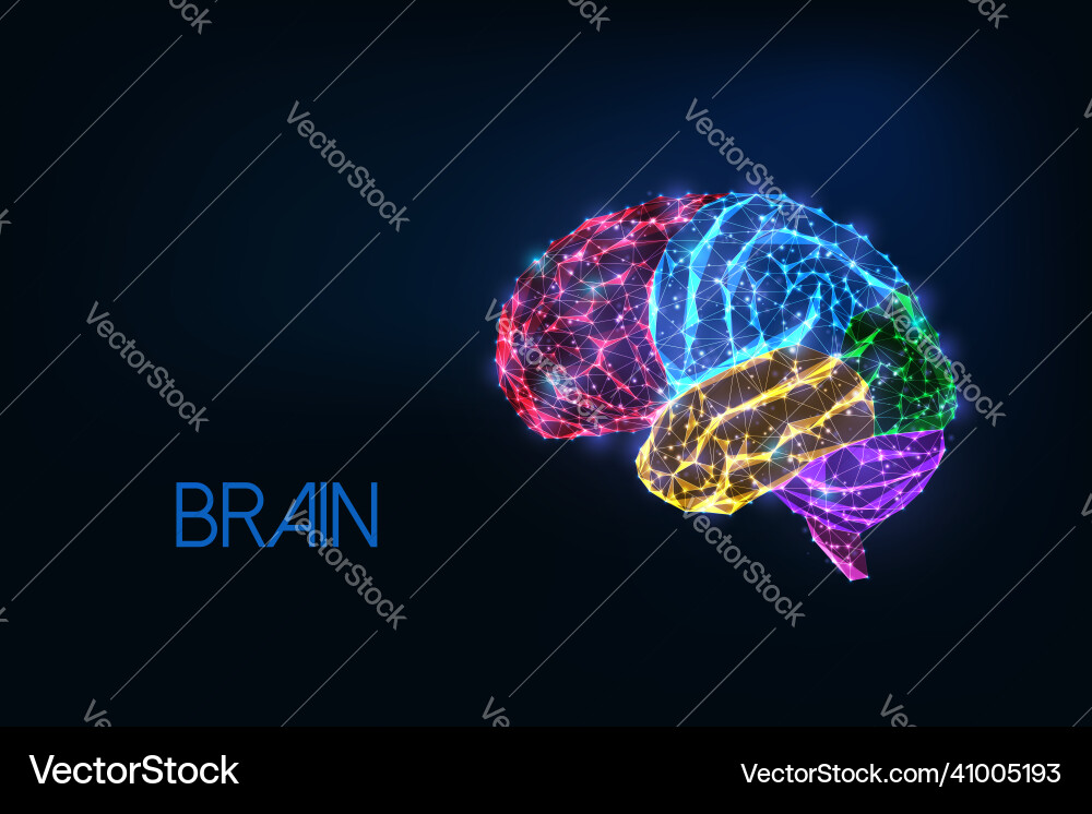 Futuristic glowing low polygonal colorful human Futuristic glowing low polygonal colorful human Vector Image