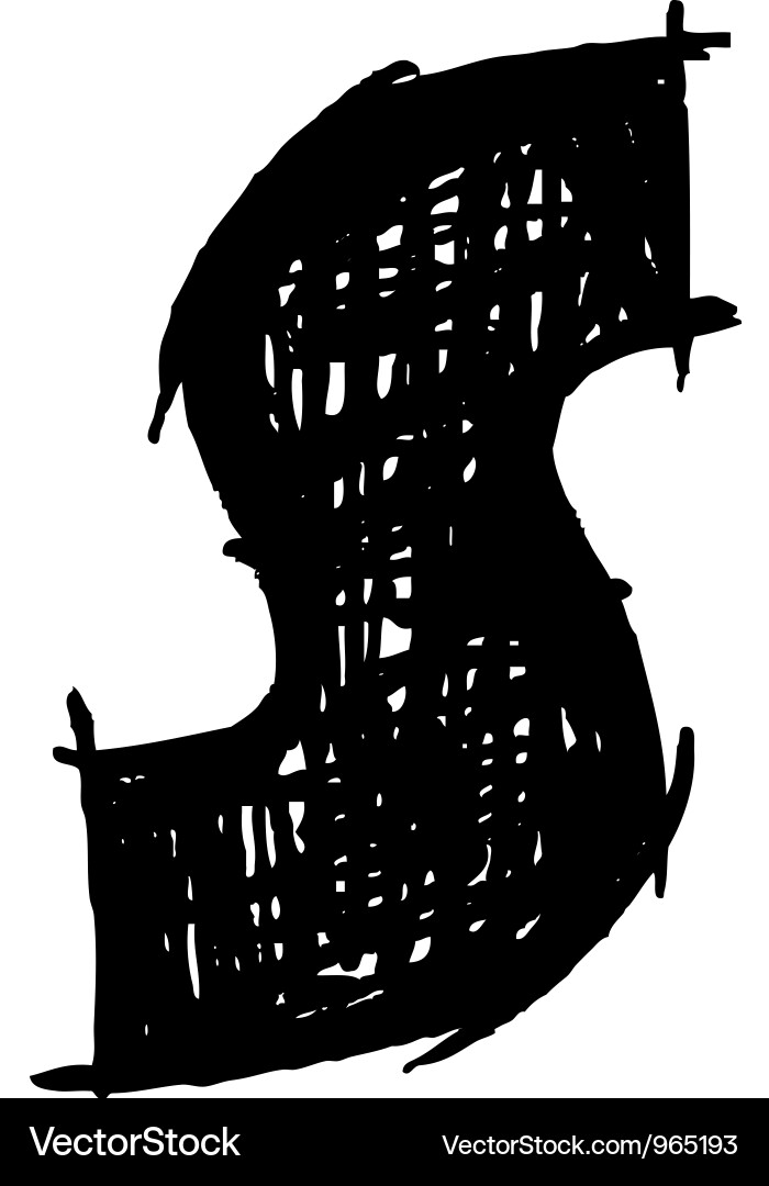 Hand Drawn Character Sketch Font Vector Image