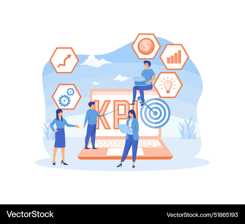 Kpi data report key performance indicators Kpi data report key performance indicators vector image