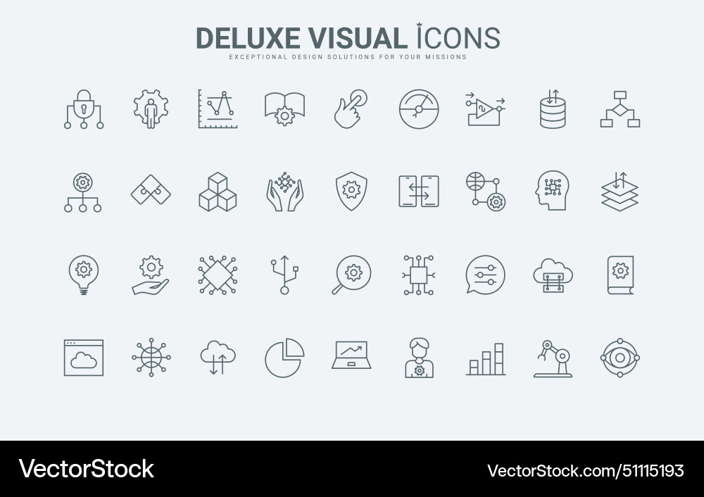 Machine learning thin black and red line icons set Machine learning thin black and red line icons set vector image
