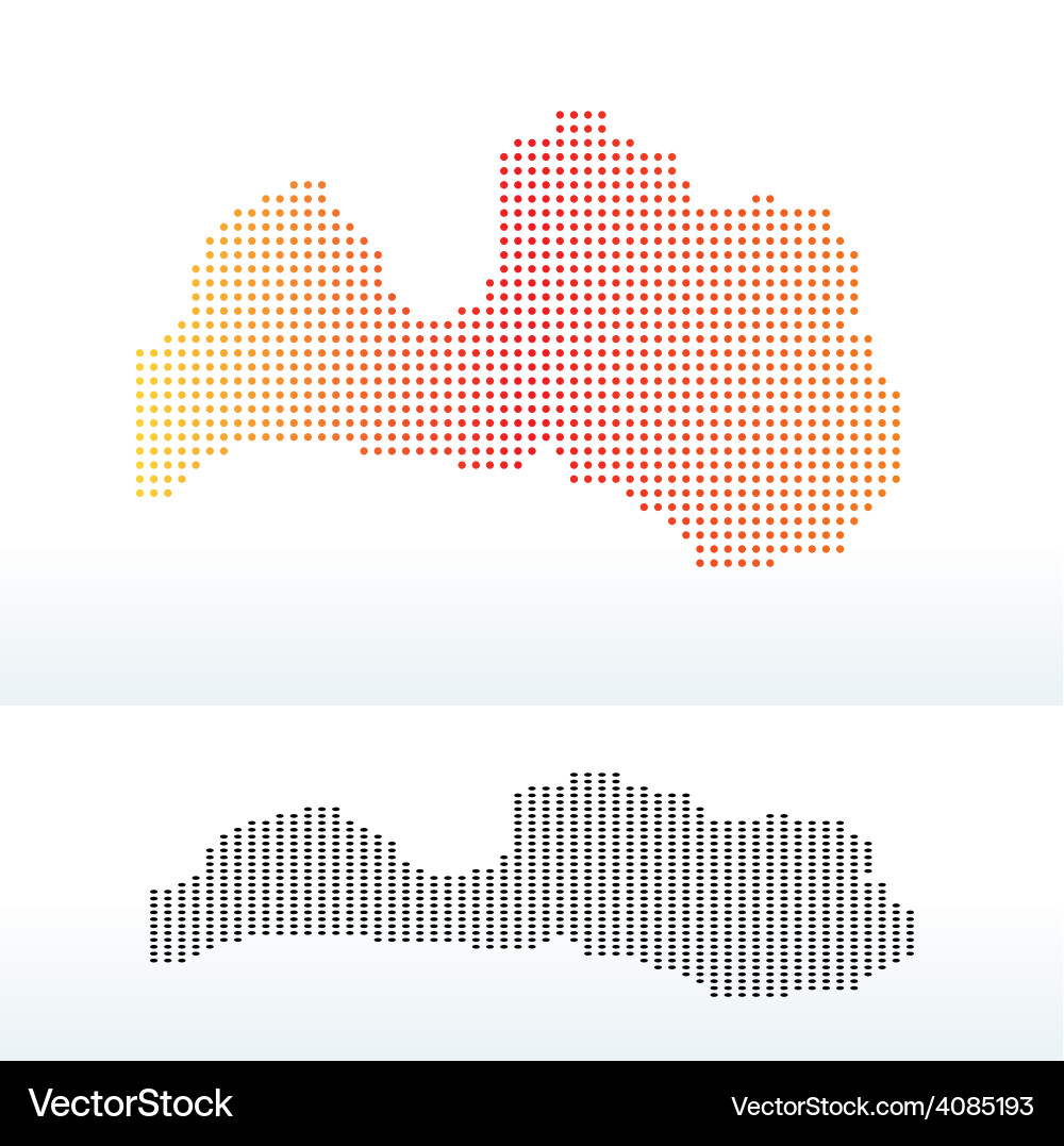 Map of latvia with dot pattern vector image