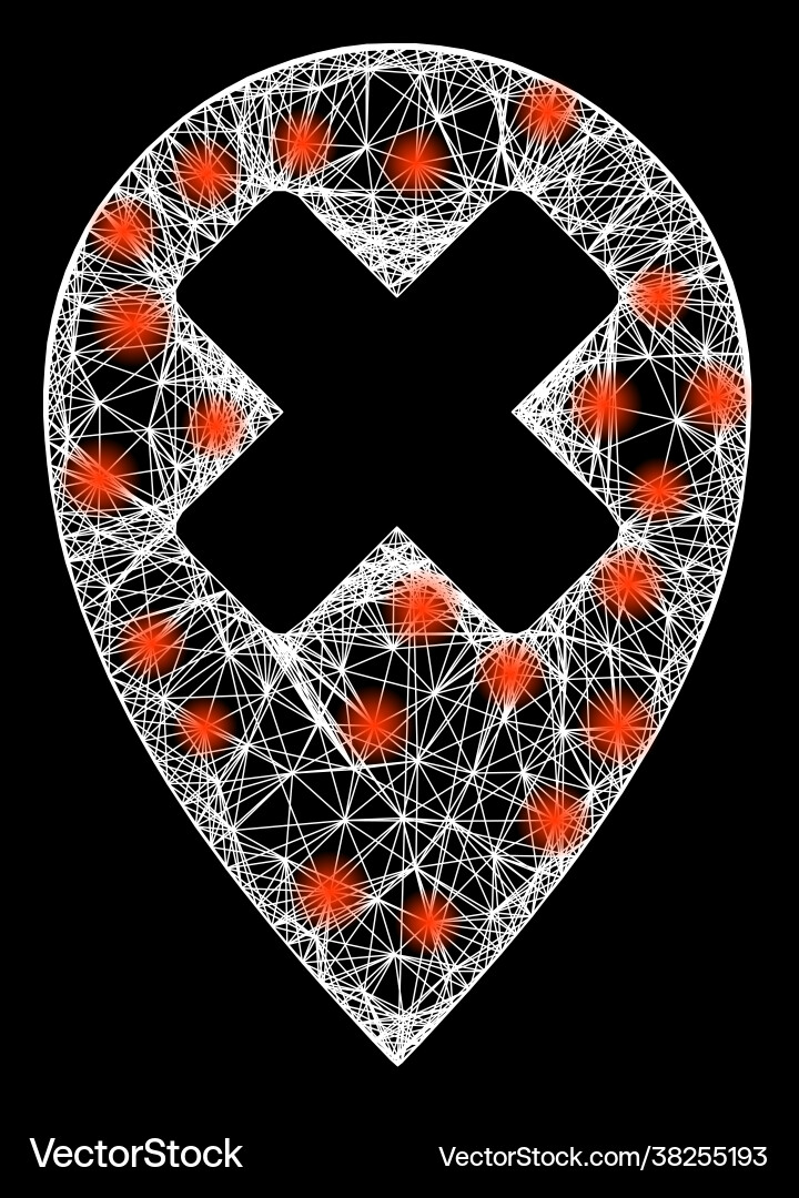 Net wrong place mesh with bright flash nodes Net wrong place mesh with bright flash nodes Vector Image