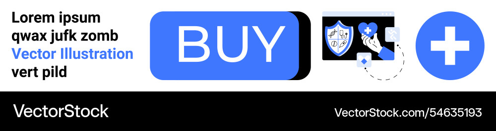 Online shopping button with security features Online shopping button with security features Vector Image