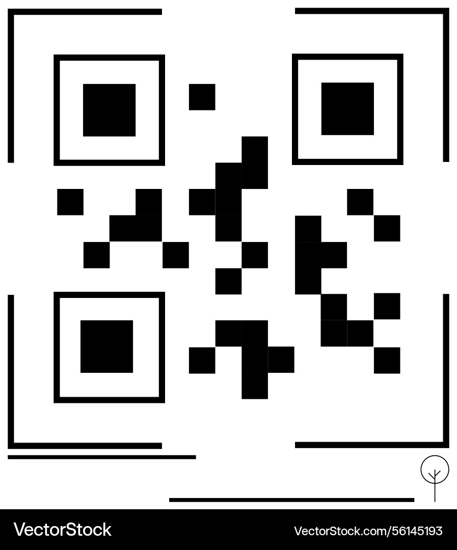Qr code design with minimalist black blocks Qr code design with minimalist black blocks Vector Image