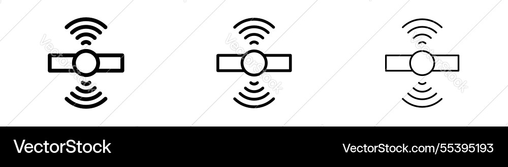 Sensor icons in three different stroke lines Sensor icons in three different stroke lines vector image