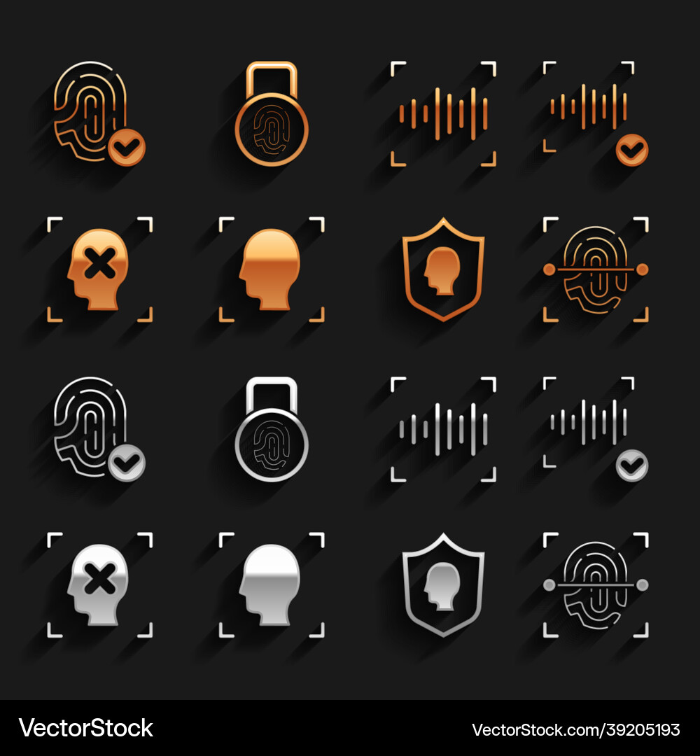 Set face recognition voice fingerprint user Set face recognition voice fingerprint user vector image