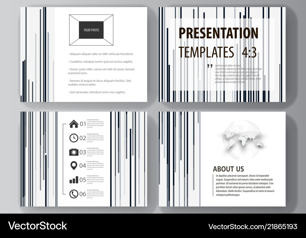 Set of business templates for presentation slides vector image
