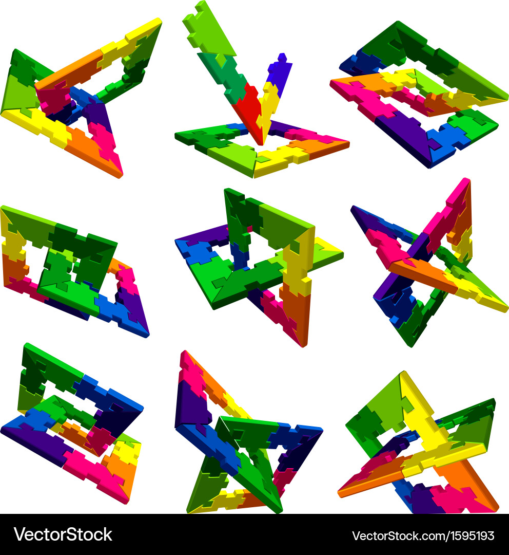 Set puzzle elements for your project vector image