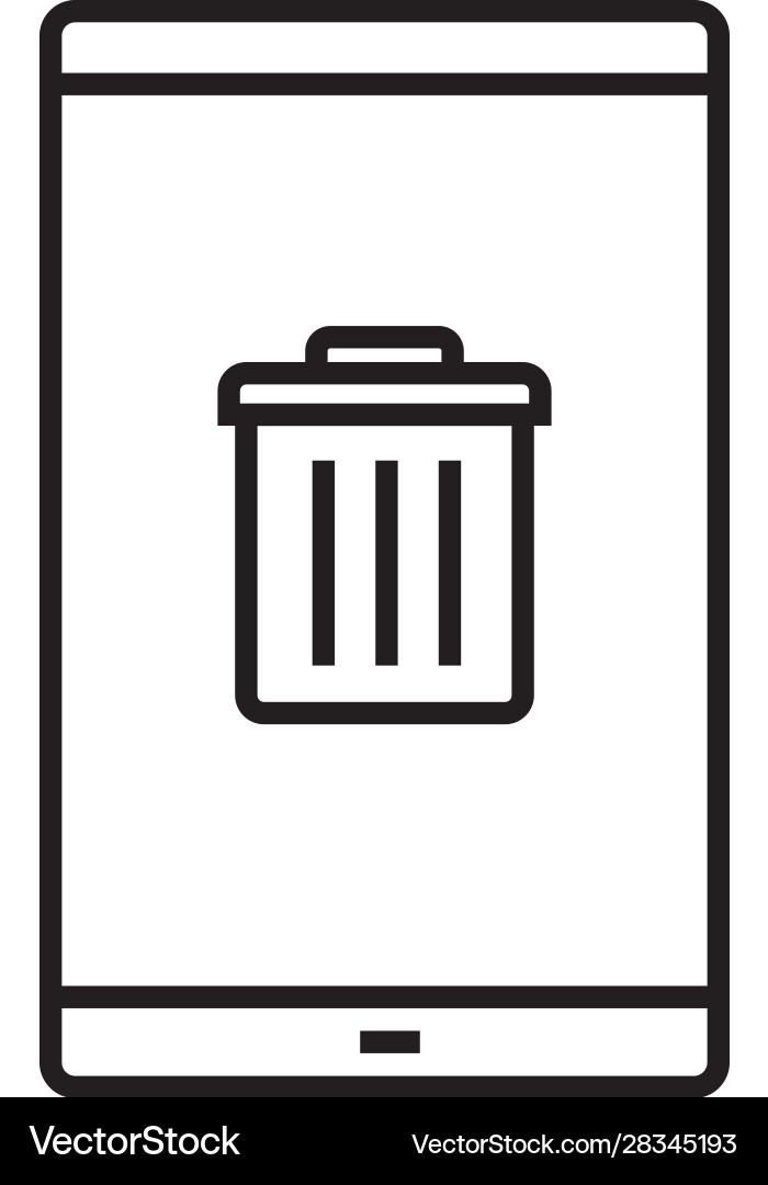 Smartphone data delete linear icon vector image