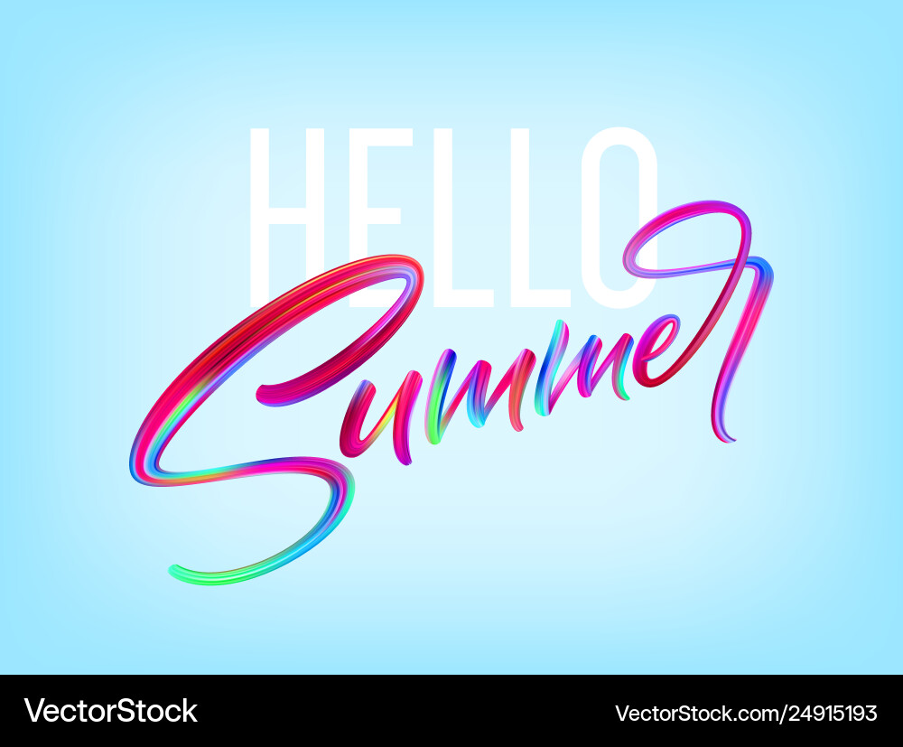 Summer handwritten brush stroke acrylic paint Summer handwritten brush stroke acrylic paint vector image
