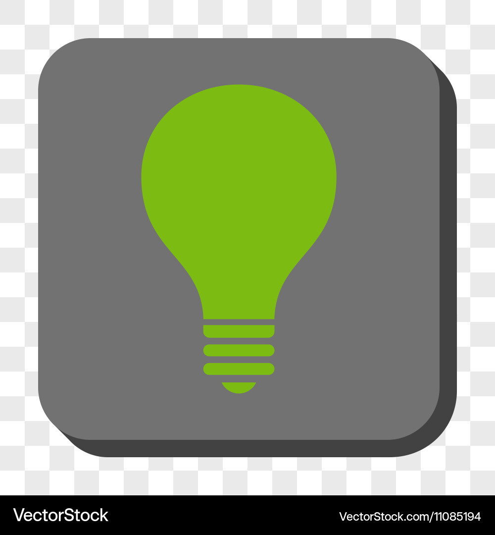 Bulb rounded square button vector image