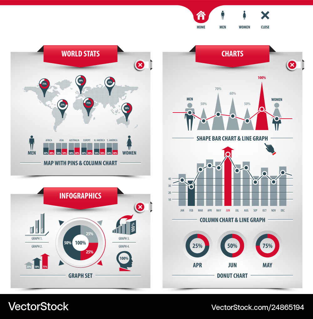 Chart & Graph Collection vector image