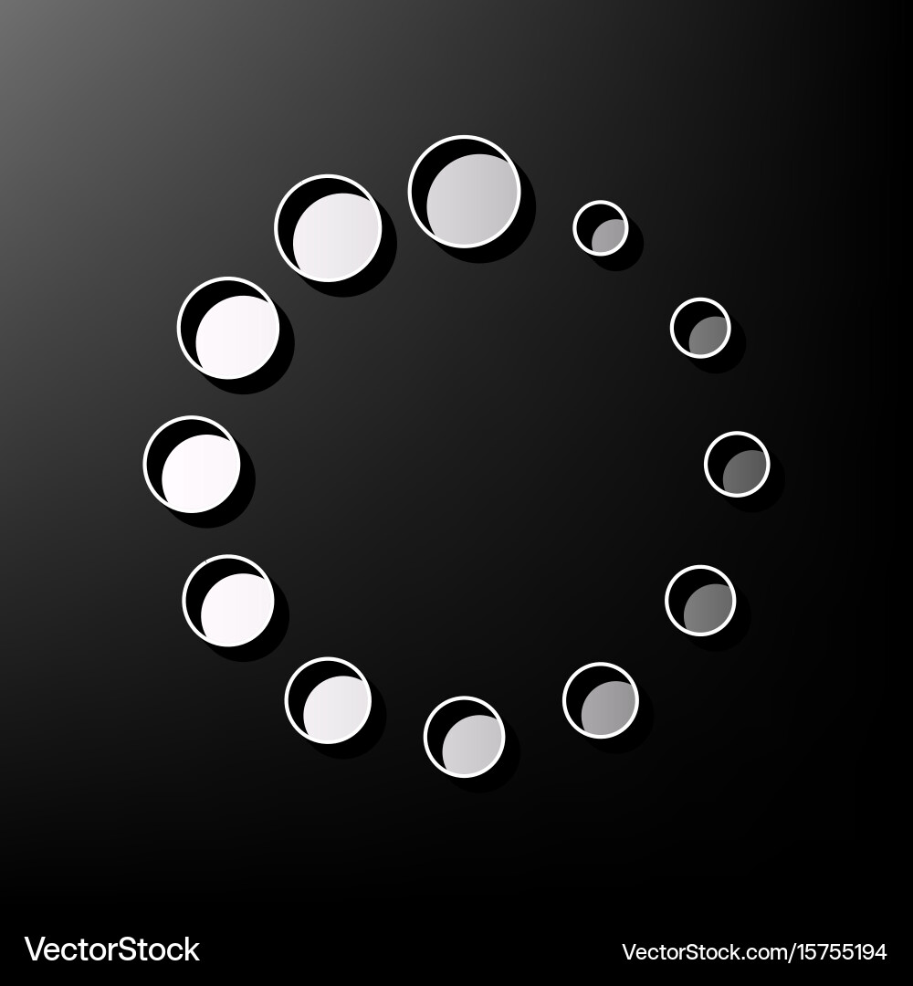 Circular loading sign gray 3d printed Vector Image