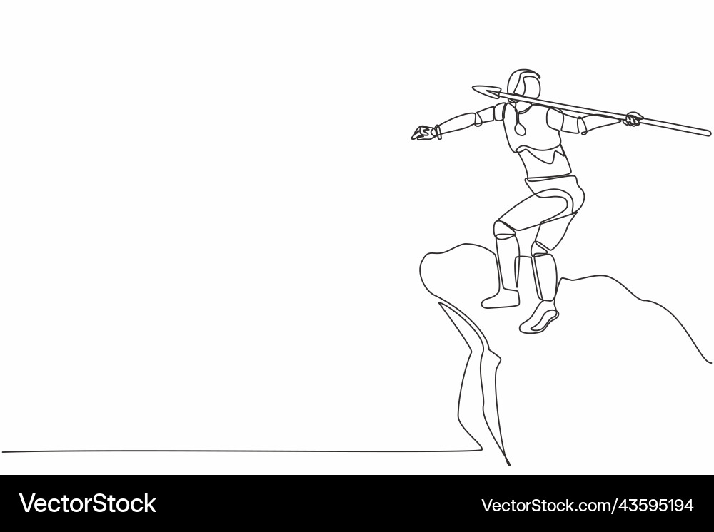 Continuous one line drawing robot standing Continuous one line drawing robot standing vector image