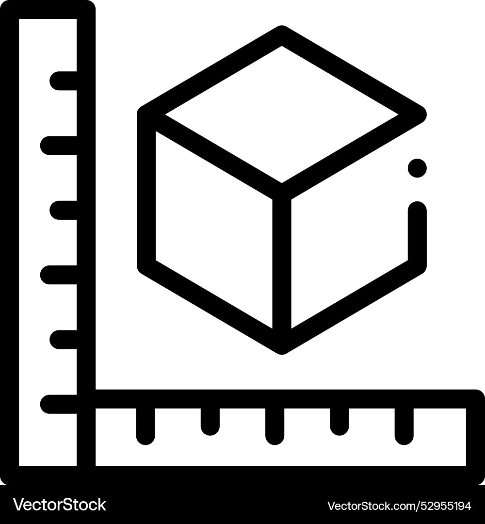 Cube icon thin linear style design isolated vector image