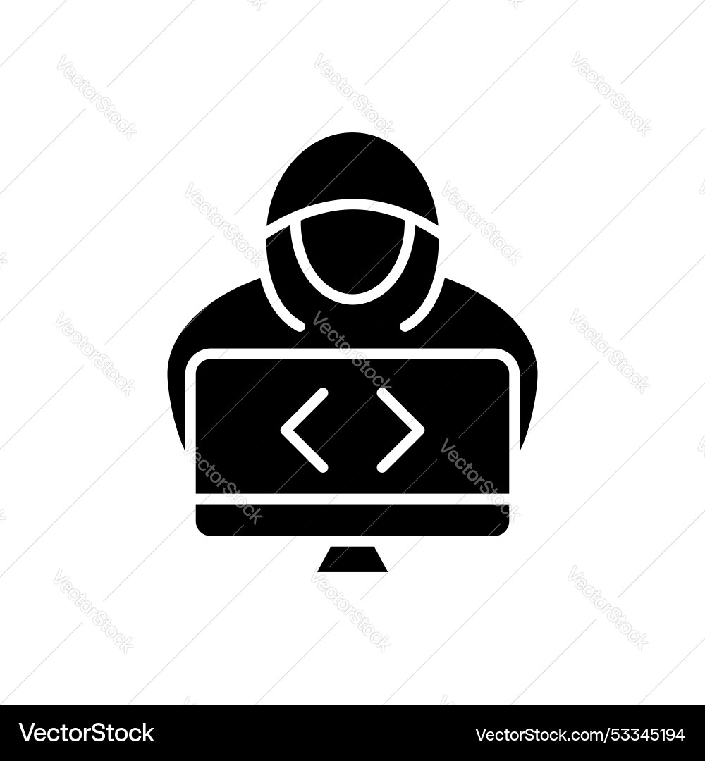 Hacker line icon isolated on white background Hacker line icon isolated on white background vector image