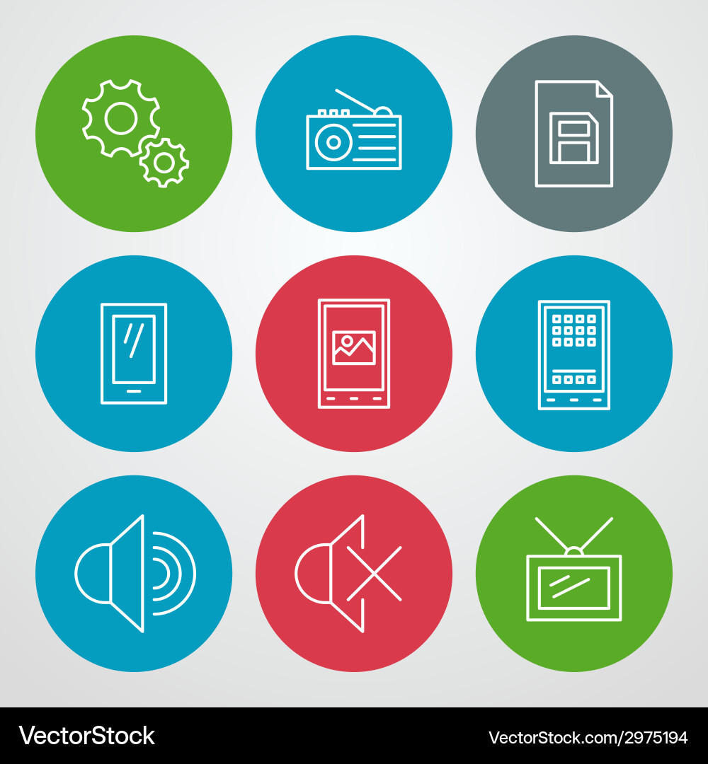 Line icons set for web site design and mobile apps Vector Image