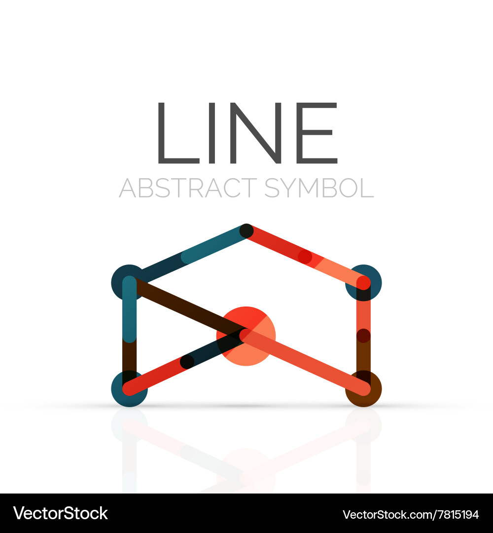 Linear abstract logo connected multicolored Vector Image
