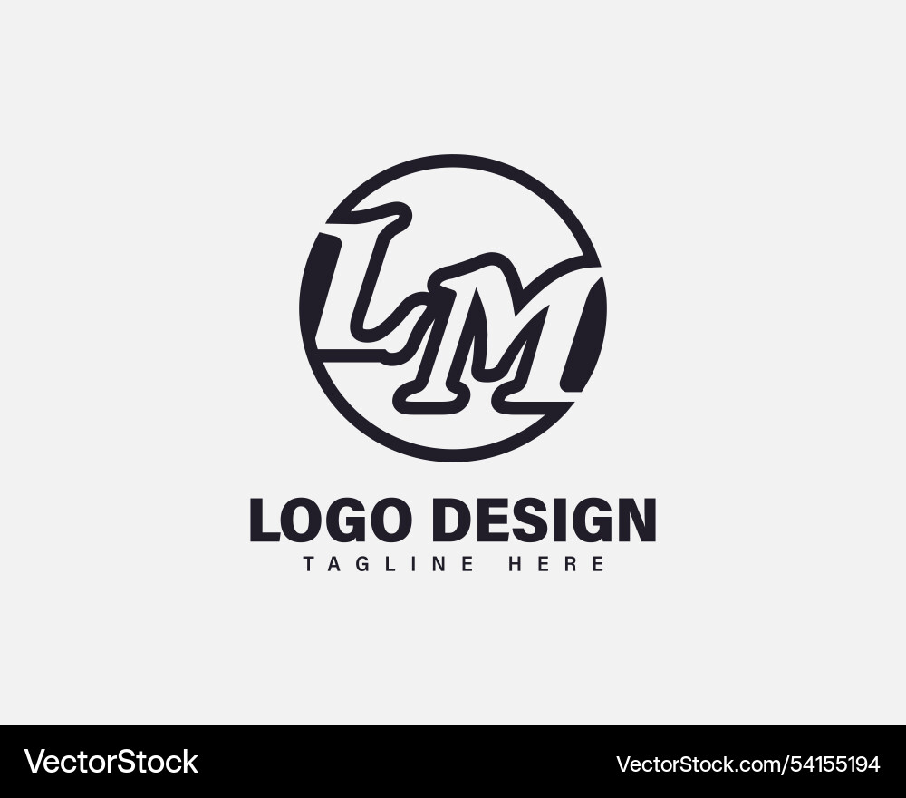 Monogram round style lm ml letters logo design vector image