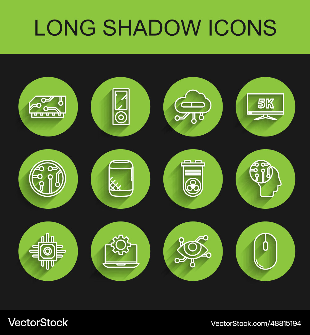 Set line processor laptop and gear ram random Set line processor laptop and gear ram random Vector Image