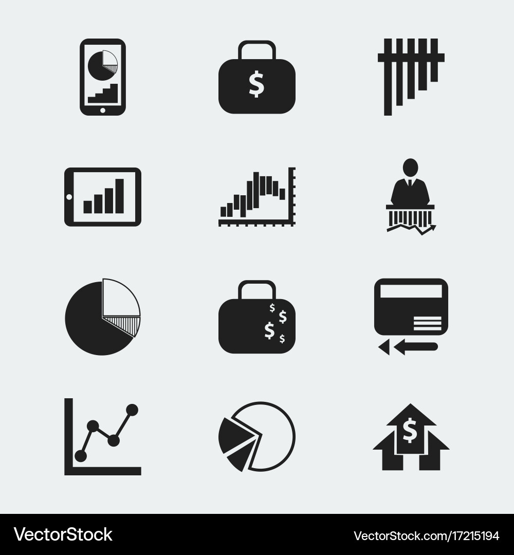 Set of 12 editable analytics icons includes vector image