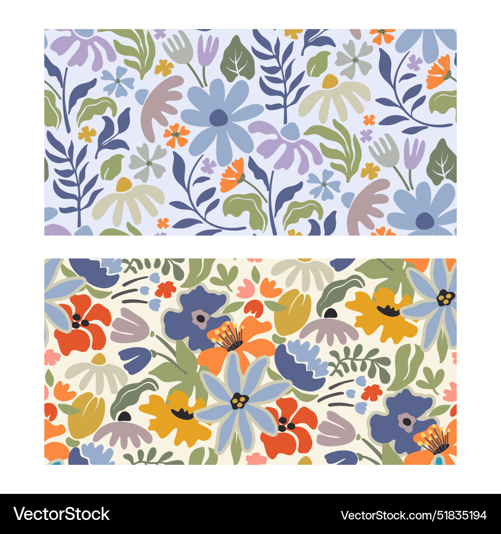 Set of two summer seamless patterns Set of two summer seamless patterns vector image