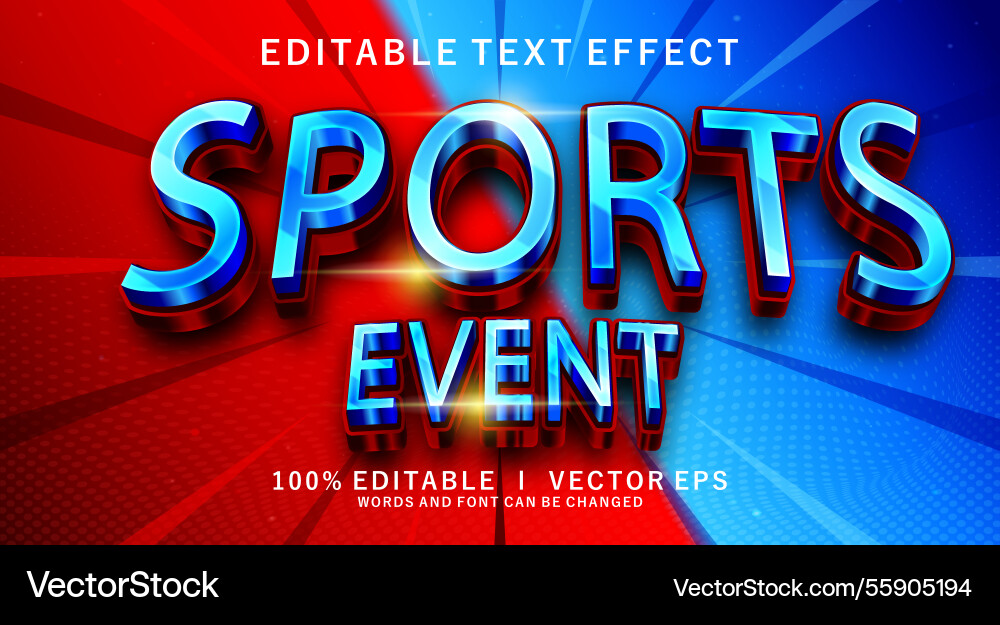 Sport event 3d text effect with modern style Sport event 3d text effect with modern style vector image