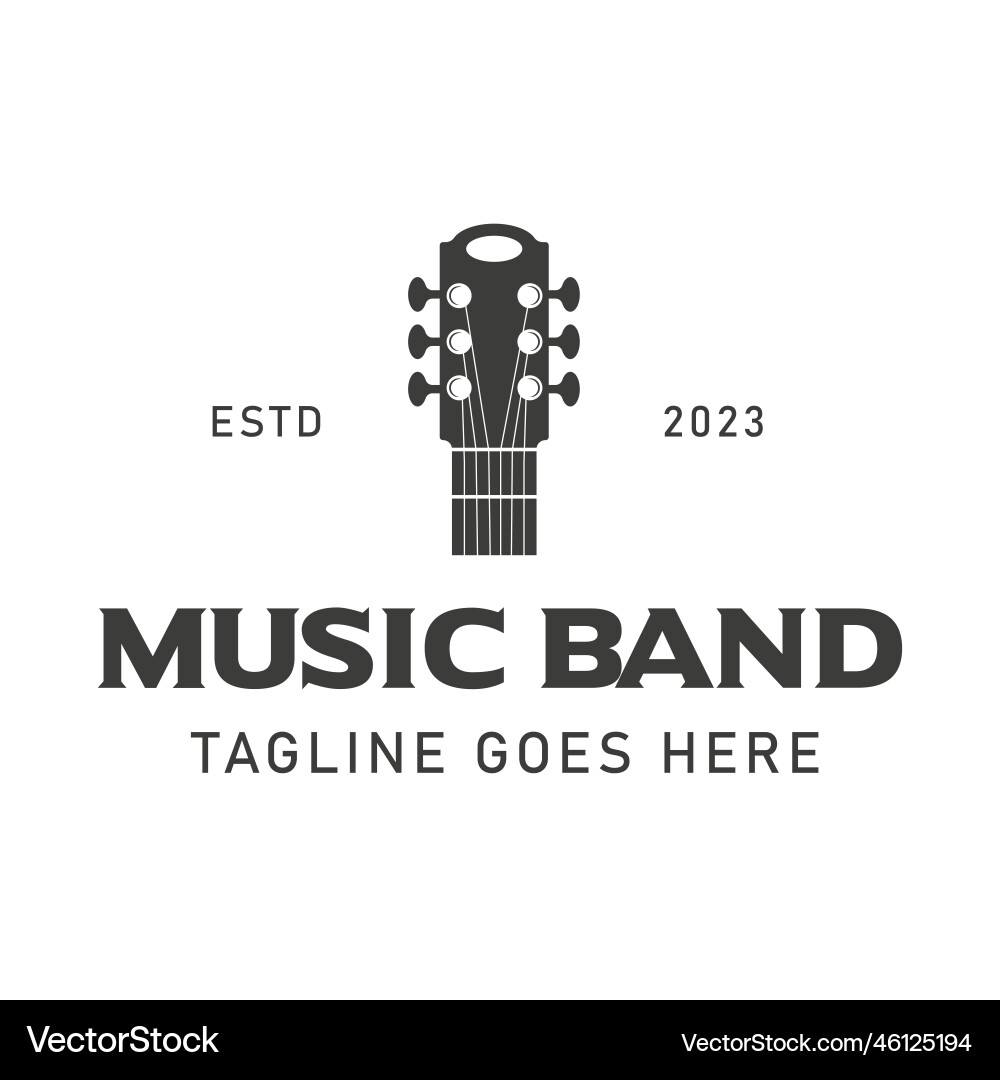 Vintage Western Music Logo vektorbild