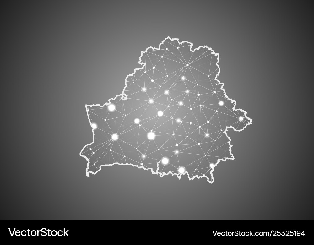 Wireframe mesh polygonal belarus map abstract Wireframe mesh polygonal belarus map abstract vector image