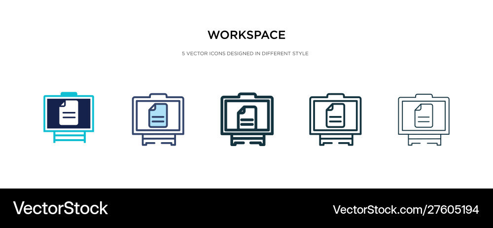 Workspace icon in different style two colored Vector Image