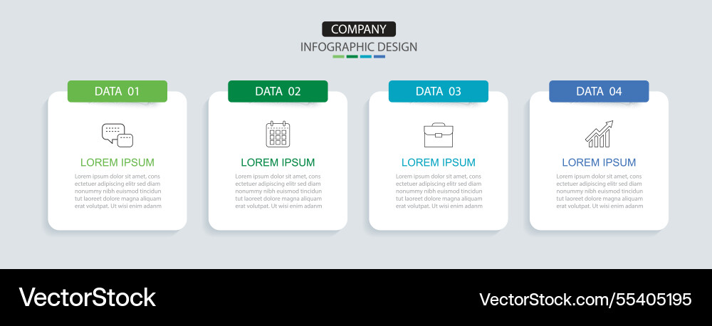 4 data infographics square layout template 4 data infographics square layout template vector image