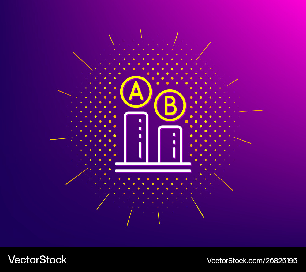 Ab testing line icon ui test chart sign vector image