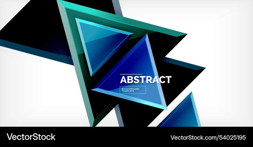 Abstract background - colorful triangles with 3d Vector Image