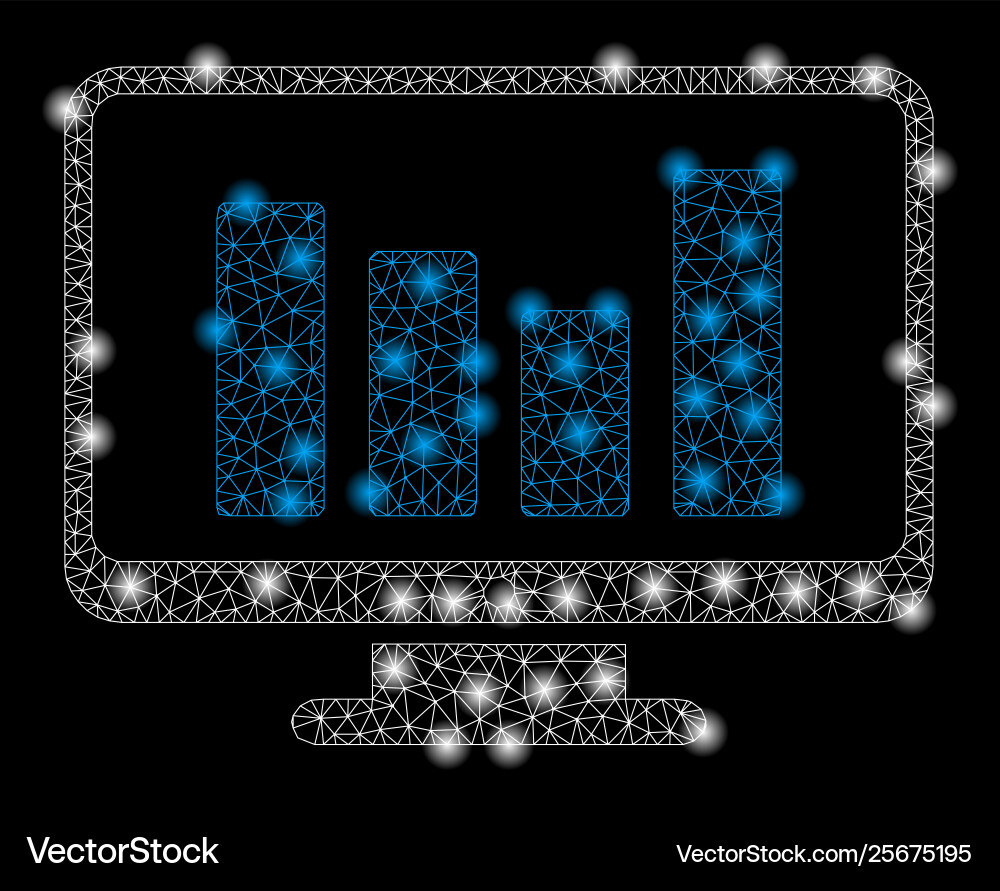 Bright mesh network bar chart monitoring Bright mesh network bar chart monitoring vector image