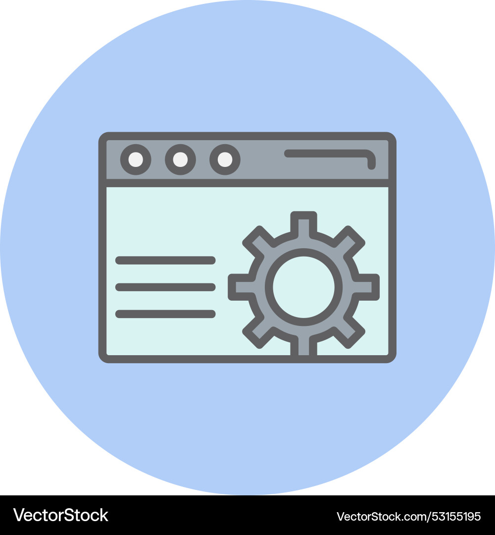 Browser line filled circle icon Vector Image