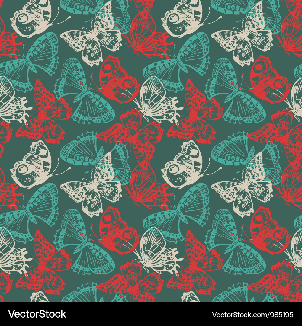 Butterfly seamless pattern Royalty Free Vector Image