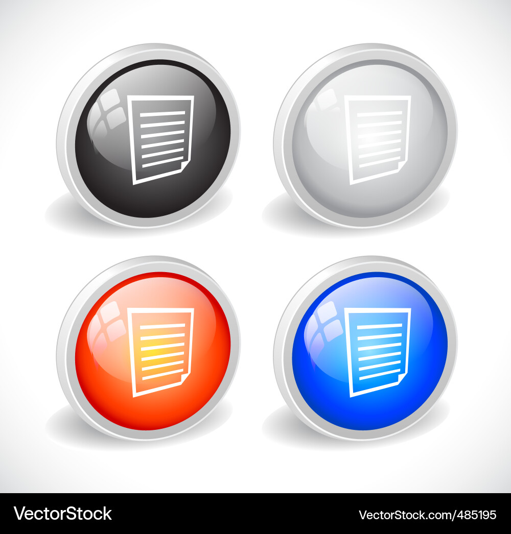 Color 3d buttons for web Vector Image