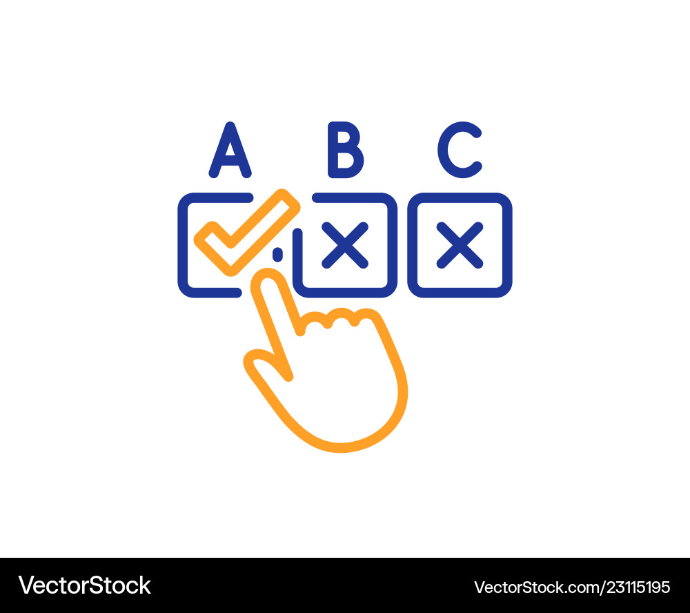 Correct checkbox line icon select answer sign Vector Image