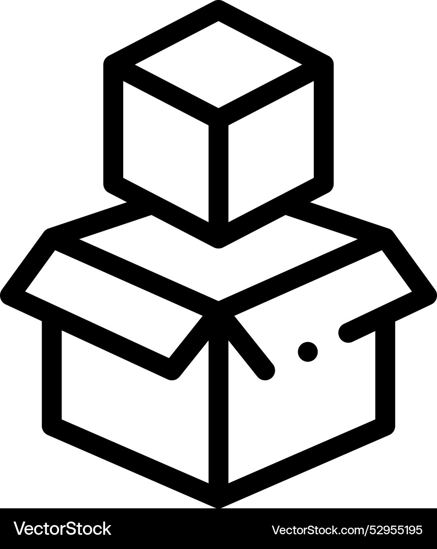 Cube icon thin linear style design isolated Cube icon thin linear style design isolated vector image
